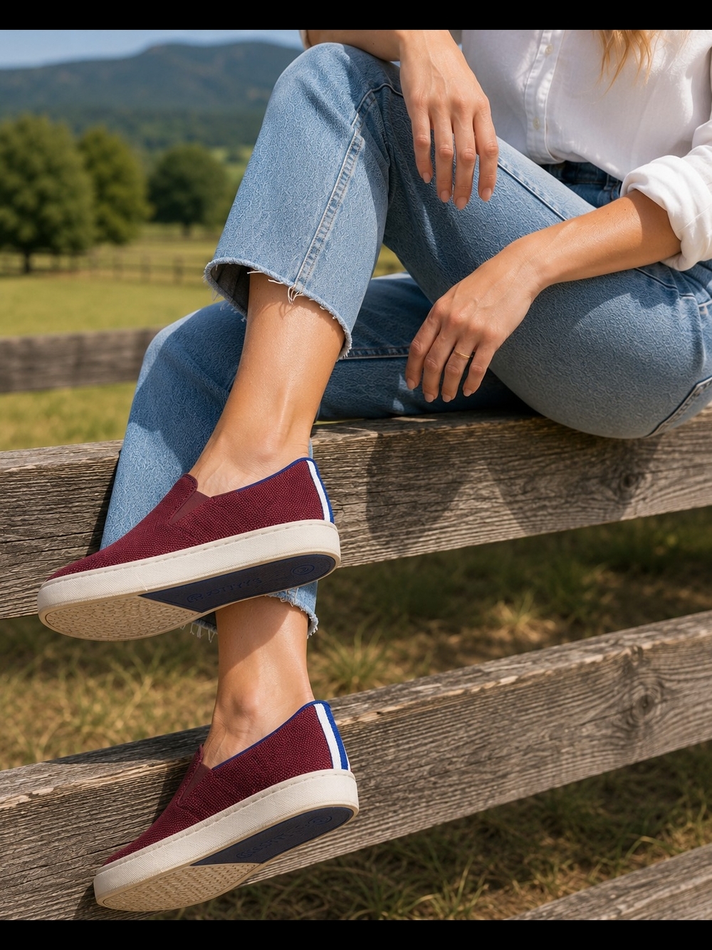 Rothy's The Sneaker Slip-On Burgundy Knit Shoes Women's Size 7
